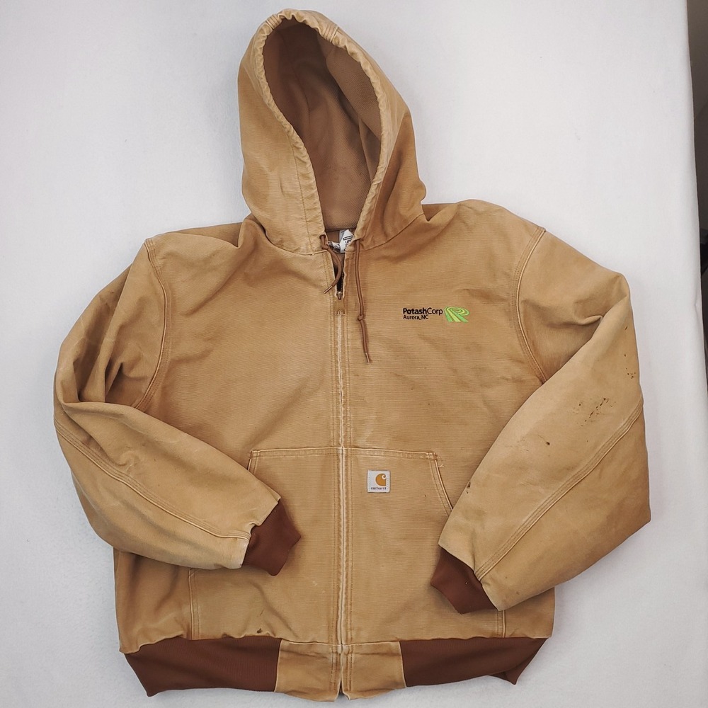 Vintage Carhartt Jacket Mens XXL Brown J181 Canvas Worwear Worn Faded Grunge Y2K